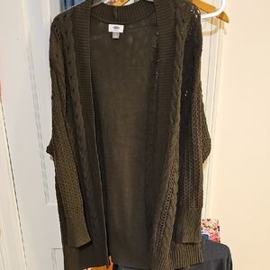 Old Navy Dark Olive Cardigan Sweater